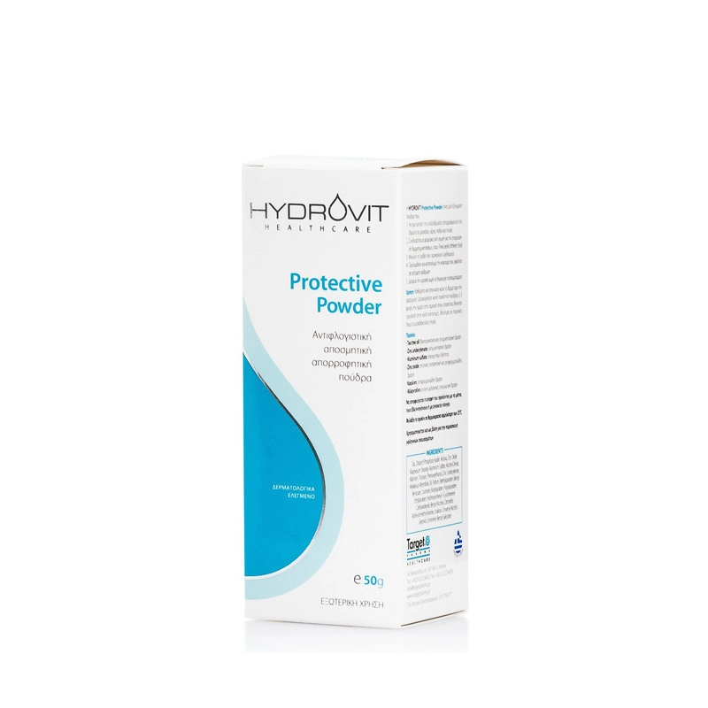 TARGET PHARMA Hydrovit Protective Powder Δερματική Πούδρα με Αντιφλογιστική, Αποσμητική & Απορροφητική Δράση, 50gr 1