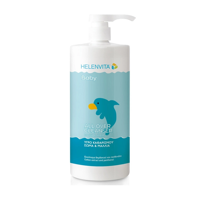 HELENVITA Baby All Over Cleanser Βρεφικό Καθαριστικό Υγρό για Σώμα & Μαλλιά, 1Lt 1