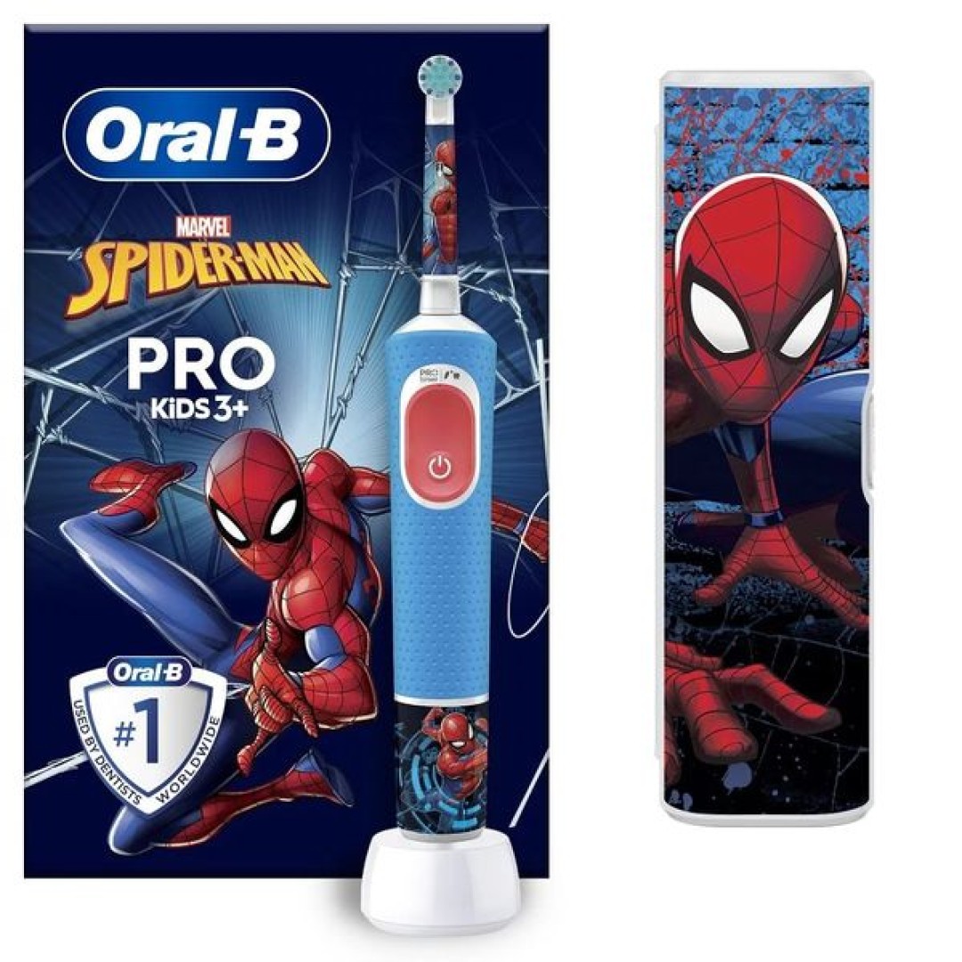 Oral B Kids Marvel Spiderman Επαναφορτιζόμενη Ηλεκτρική Οδοντόβουρτσα Kids Με Θήκη Ταξιδίου, 1τμχ